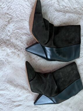 Isabel Marant Luliana Women’s Black Suede & Leather Wedge Booties size EU 38